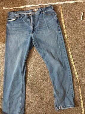 Wrangler Premium Straight Fit Jeans Light Wash Men's Measured Size 36x30